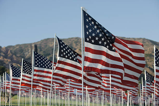 istock 911 memorial, field of flags 177550660
