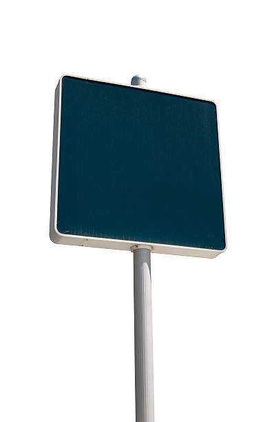 istock Real square black empty road sign isolated on white background. 177551181