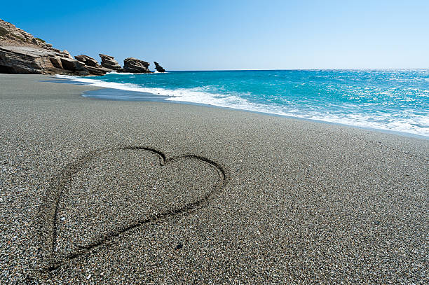 istock Heart painted in sand at the Beach. 177552074