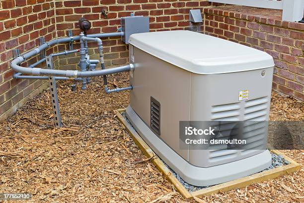 Emergency Home Electricity Generator Stock Photo - Download Image Now - Generator, Residential Building, Domestic Life