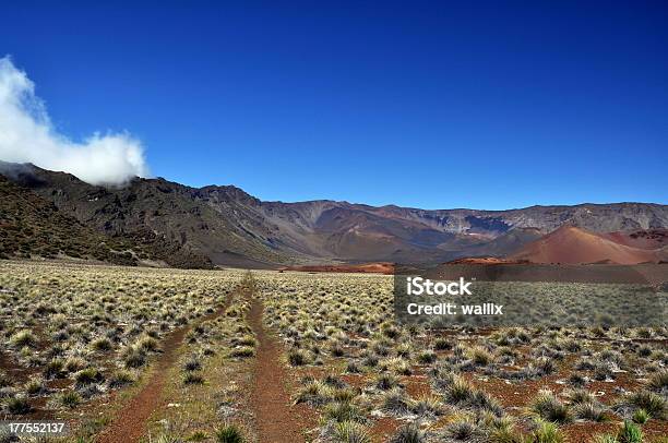 Hiking Trail In Haleakala Crater Maui Hawaii Stock Photo - Download Image Now - Backgrounds, Blue, Cinder Cone