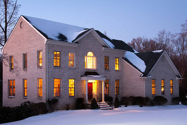 istock Brick House at Dusk with Snow 177552483