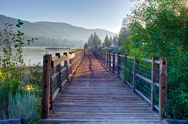 Bridge Over Lake stock photo