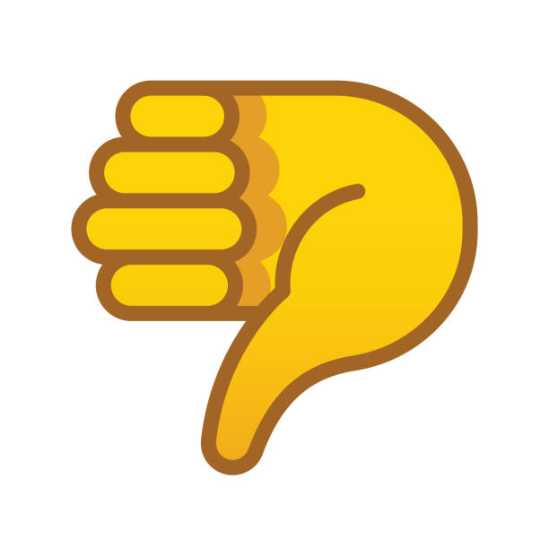 Hand Icon - Editable Stroke A color thin line hand icon. The outline stroke is fully editable. The vector EPS file has a transparent background, so the icon can be placed onto any color. thumb down stock illustrations