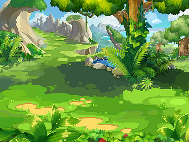 The small jungle vector art illustration