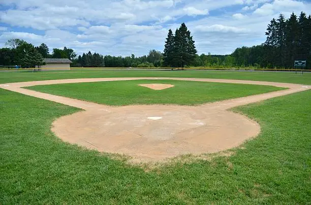 Baseball field on a summer day.