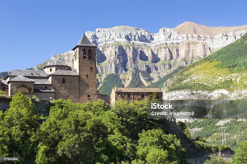 Villiage of Torla, Spain "Mountain Town, Torla, Pyrenees, Ordesa y Monte Perdido National Park, Spain" Torla Stock Photo