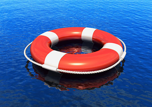 lifesaver em água - buoy horizontal lake sailing imagens e fotografias de stock