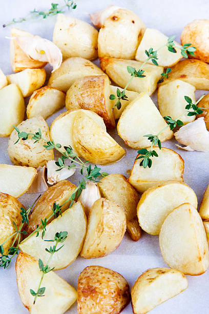 Roasted potato. stock photo