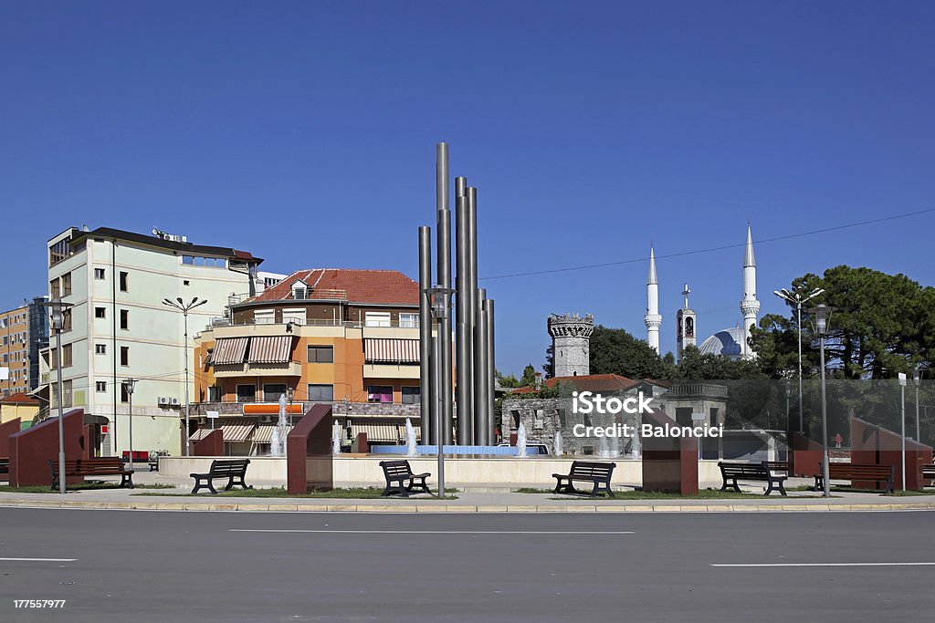 Shkoder Albania Democracy square in Shkoder city centre Albania Shkoder Stock Photo