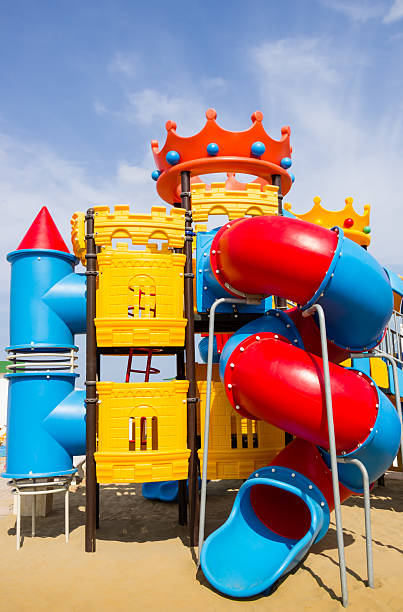 istock Beach Playground for Children - Multi Colored Helter Skelter 177558507