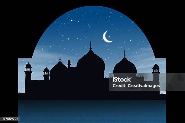 Abstract Religious Eid Background Stock Photo - Download Image Now - Moon, Mosque, Ramadan
