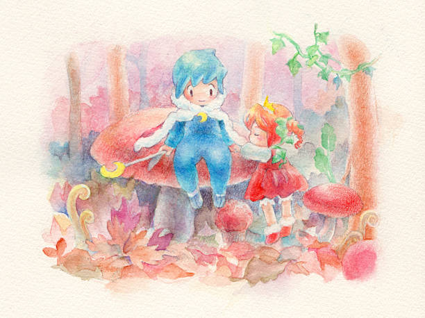 Pequeno Príncipe e Princesa - ilustração de arte vetorial