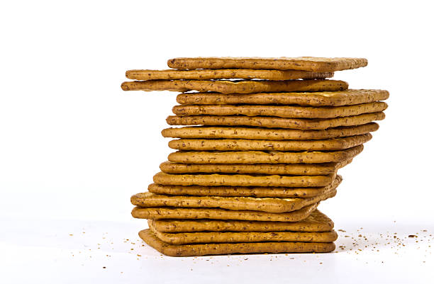 Stack of crackers stock photo
