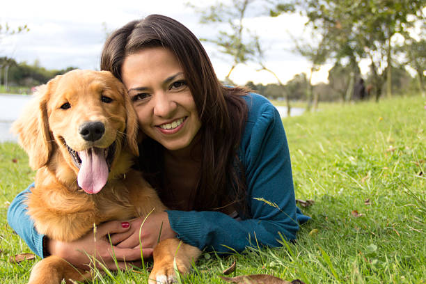 istock Happy woman with a dog 177561643