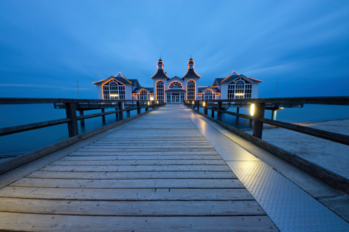 Pier of Sellin on a cloudy evening