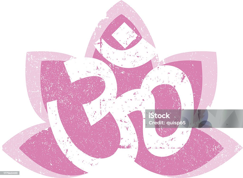 Vintage Om and Lotus Symbol Om Symbol stock vector