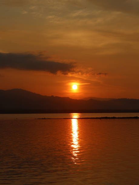 istock Beautiful golden sunset on the lake 1775656453