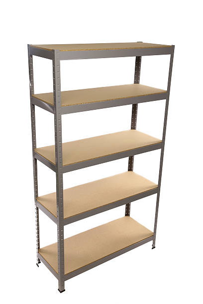 istock Metal industrial storage shelves. 177566959