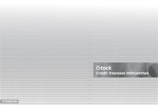 Binary Code Drawing A Padlock On White Background Stock Illustration ...
