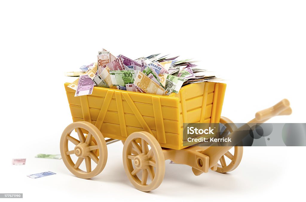 Trolley mit euro-Banknoten - Lizenzfrei Aktenordner Stock-Foto