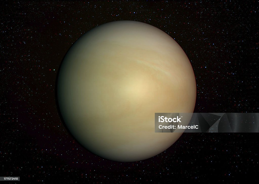 3 D sistema solar serie: Venus con estrellas en el fondo. - Foto de stock de Venus libre de derechos