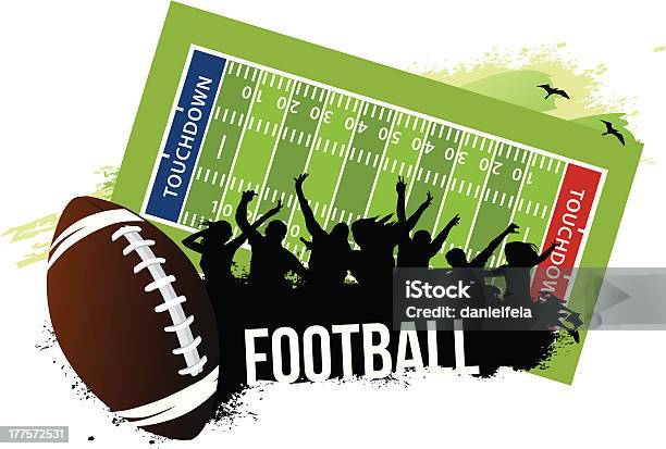 Cheering Crowd In Football Game Stock Illustration - Download Image Now - American Football Player, Celebration, Activity