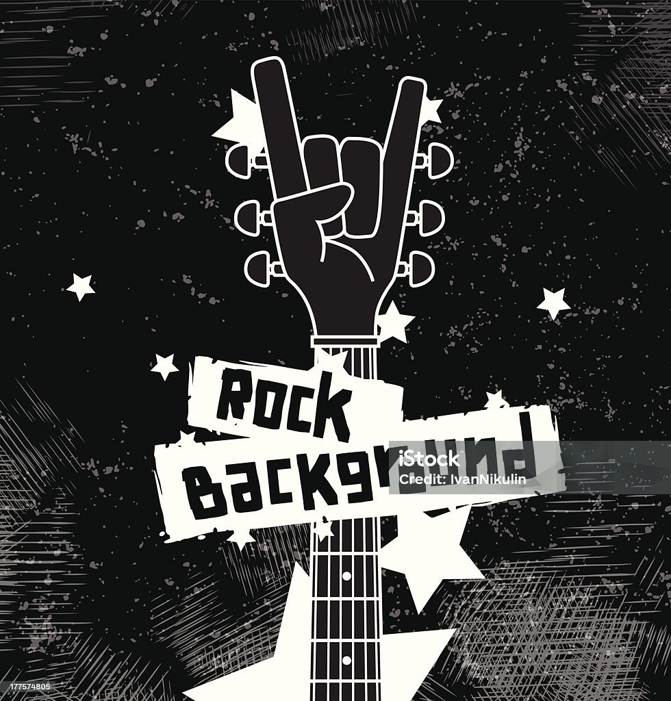 Rock-Hintergrund Schwarz - Lizenzfrei Rockmusik Vektorgrafik