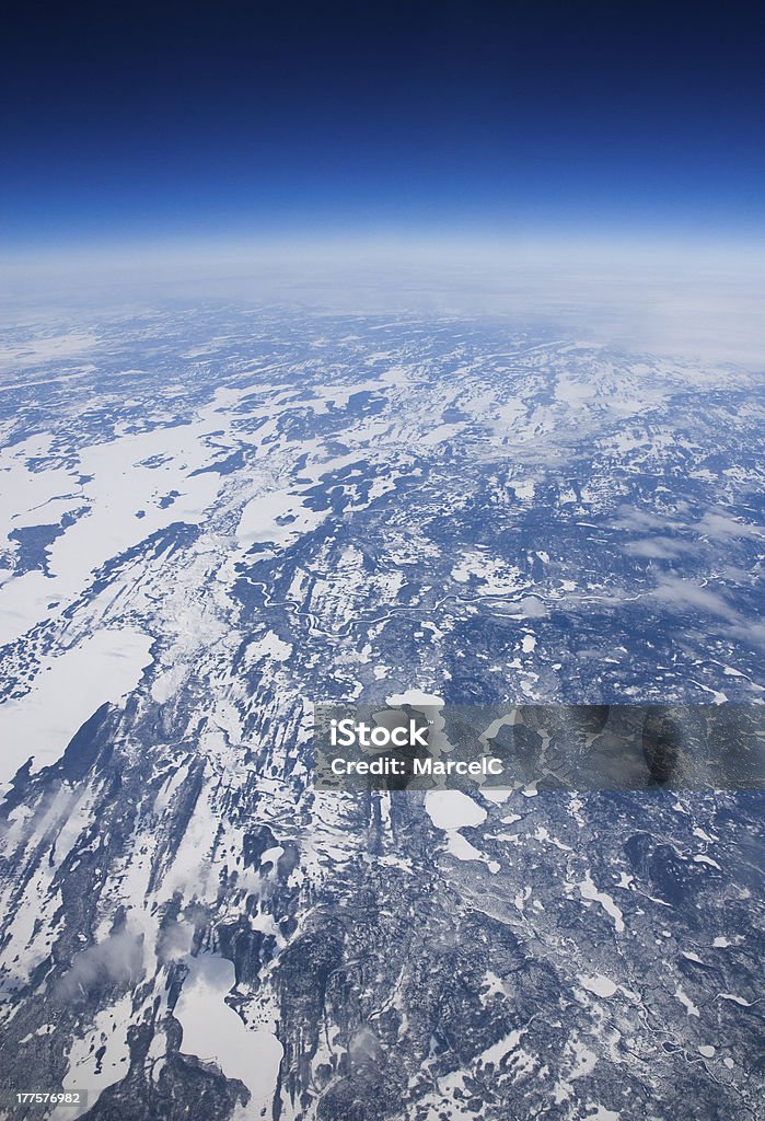 Elevata altitudine vista di materiale congelato tundra in Circolo Artico Canada. - Foto stock royalty-free di Tundra