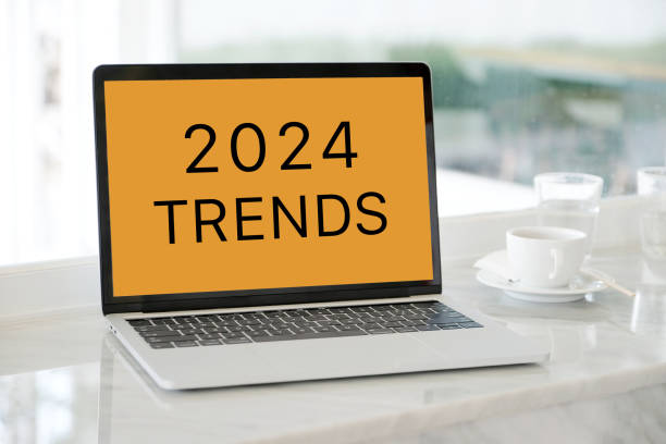 istock Laptop computer with 2024 trends on screen background, digital marketing, business and technology concept 1775778869
