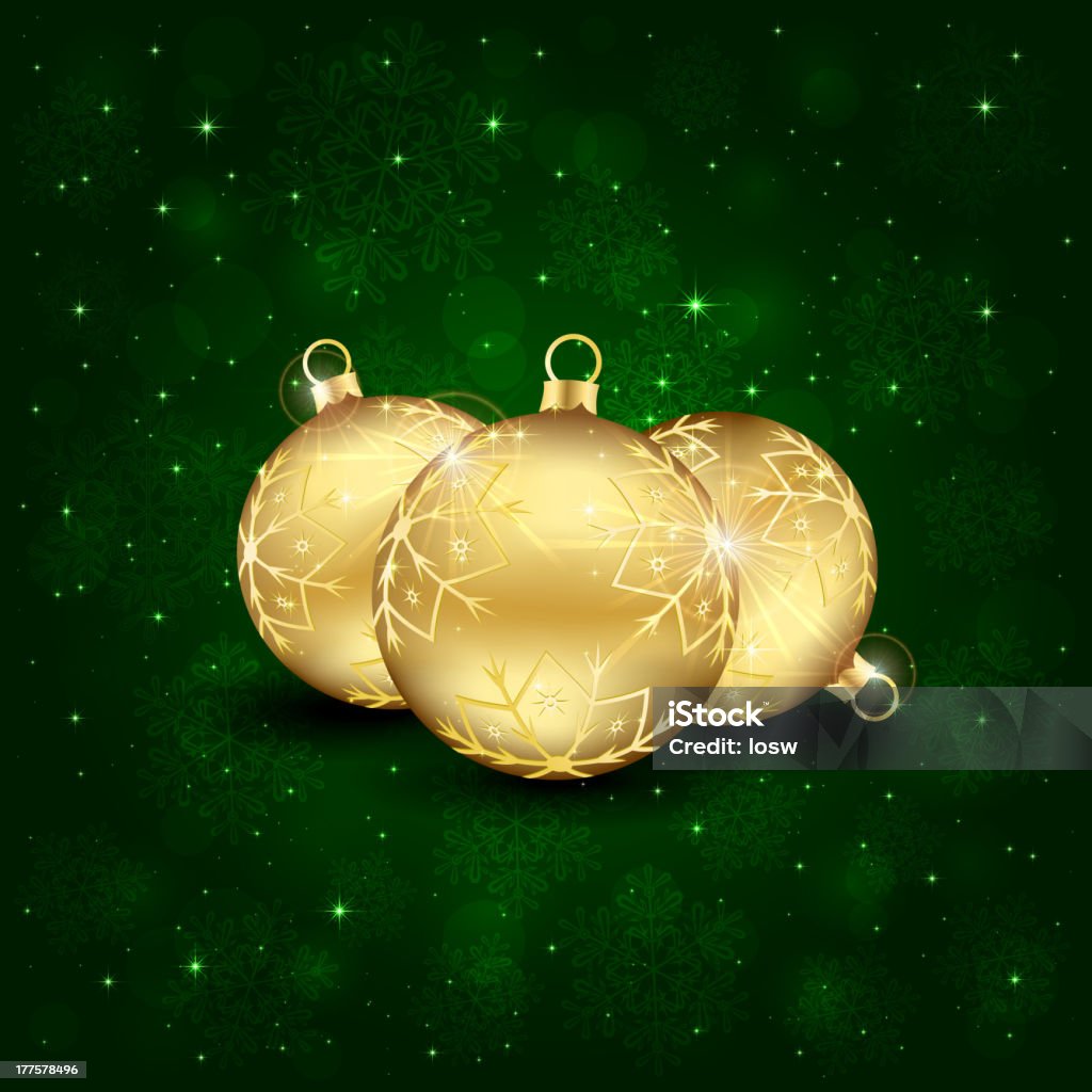Trois boules de Noël or - clipart vectoriel de Boule de Noël libre de droits