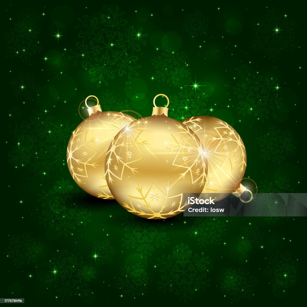 Três bolas de Natal ouro - Vetor de Ano novo royalty-free