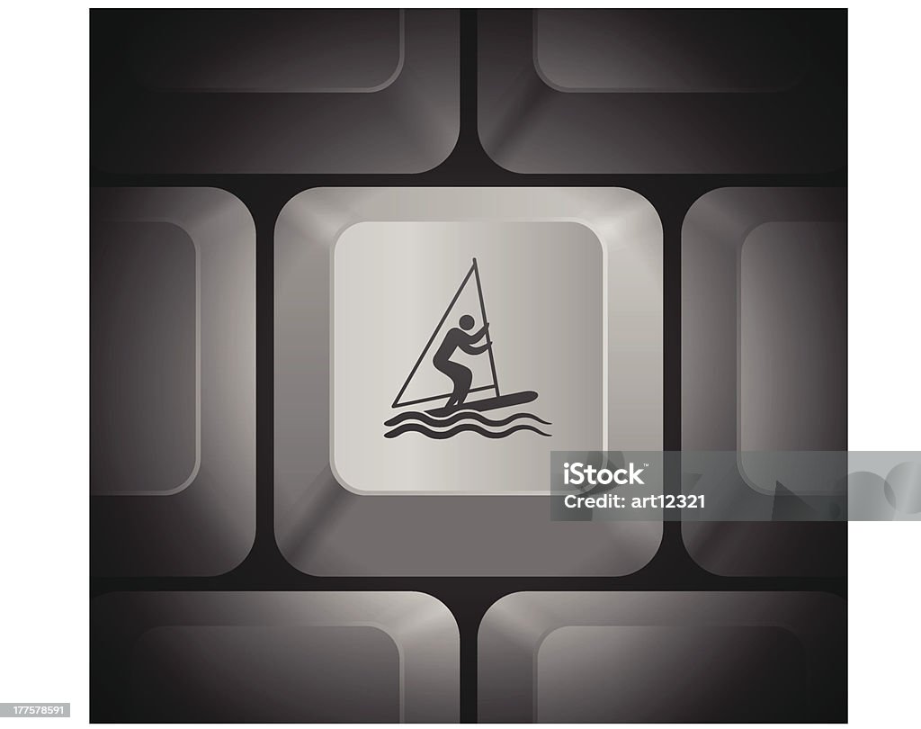 Segelschiff Mann Symbol auf Computer-Tastatur - Lizenzfrei Athlet Vektorgrafik