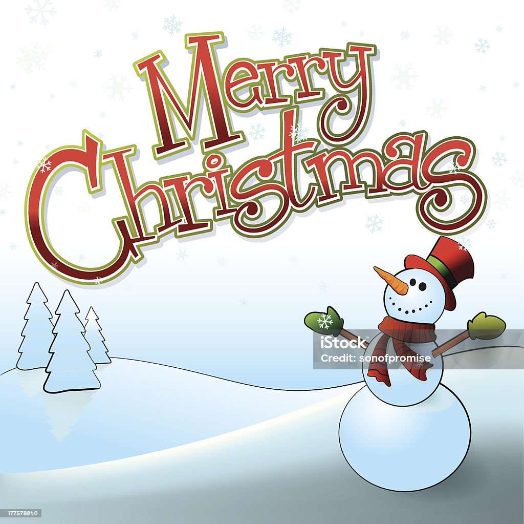Joyeux Noël Bonhomme de neige - clipart vectoriel de Affiche libre de droits