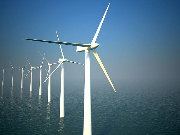 istock 3d wind turbines producing energy in sea 177580682