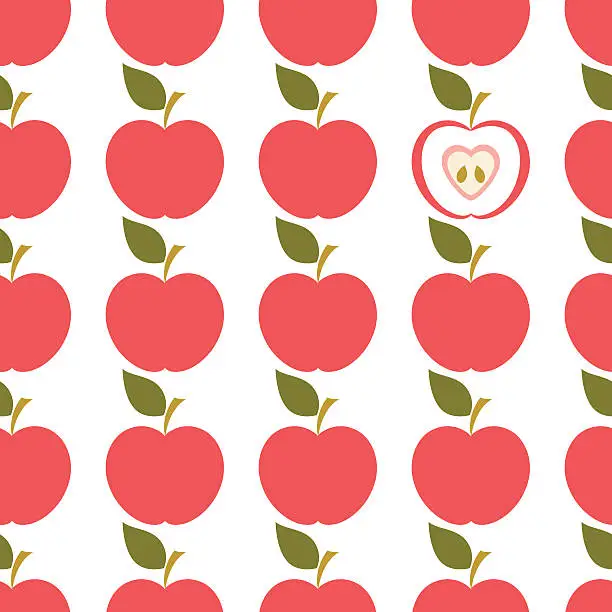 Vector illustration of Seamless Apples pattern