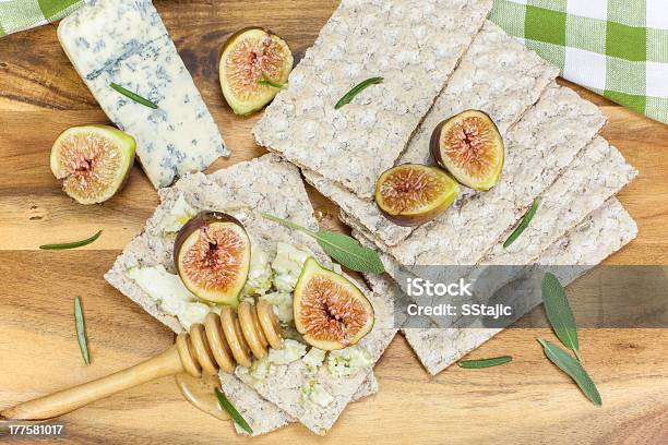 Fig Gorgonzola And Honey Tartines Stock Photo - Download Image Now - Appetizer, Bread, Cheese