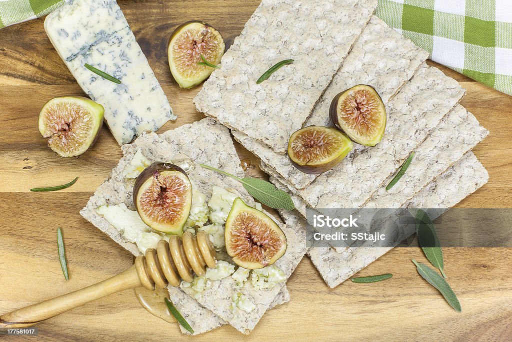 Fig, Gorgonzola e mel Tartines - Royalty-free Colher de Mel Foto de stock