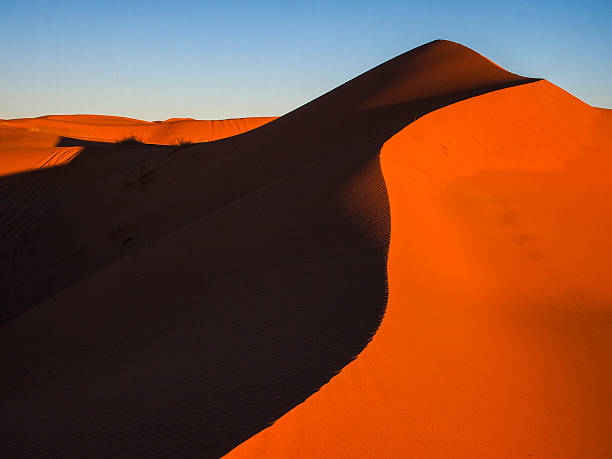 砂漠の砂丘 chebbi の sahara desert ,morocco ます。 - landscape desert wave pattern erg chebbi dunes ストックフォトと画像
