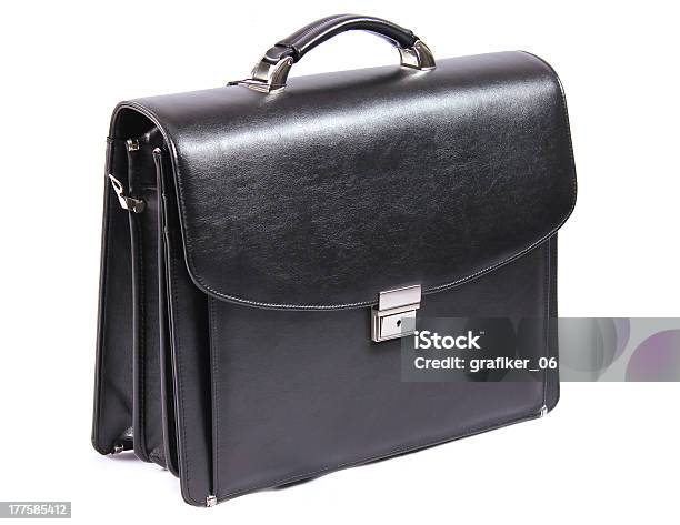 Business Briefcase On Black Stock Photo - Download Image Now - Bag, Black Color, Business