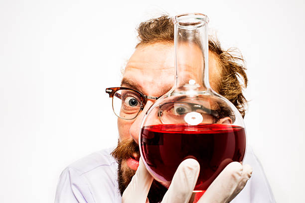 Mad Scientist With Red Liquid stock photo
