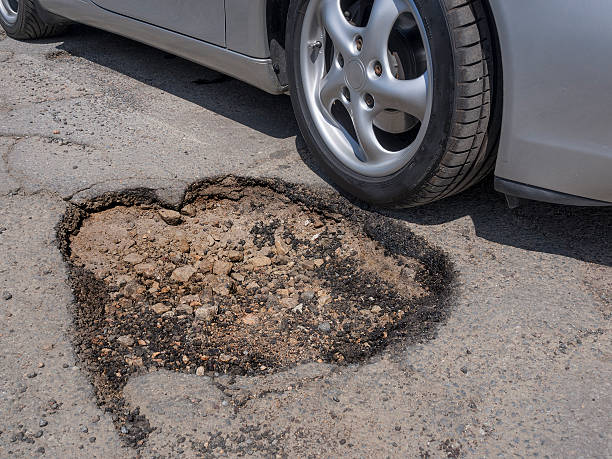 Pothole avoidance stock photo