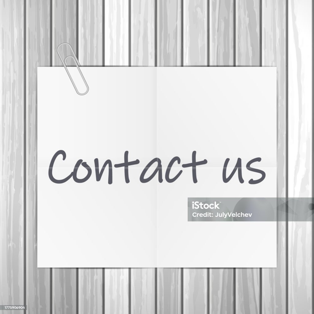 Notepad Contact Us Text Stock Illustration - Download Image Now ...