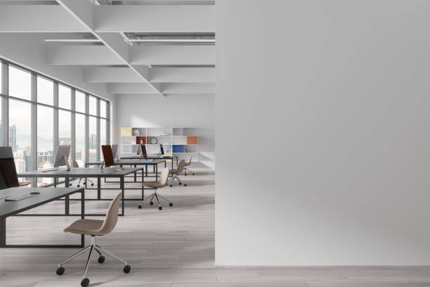 istock White open space office with bookshelves and blank wall 1775913492