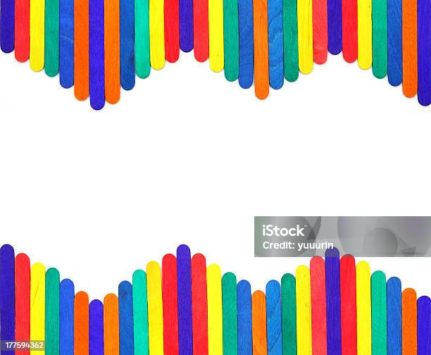 Gelato Legno Colorato Stick - Fotografie stock e altre immagini di Angolo - Forma - Angolo - Forma, Arancione, Arcobaleno