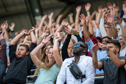 Large crowd in a football stadium