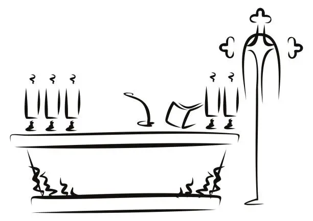 Vector illustration of Traditional Christian altar