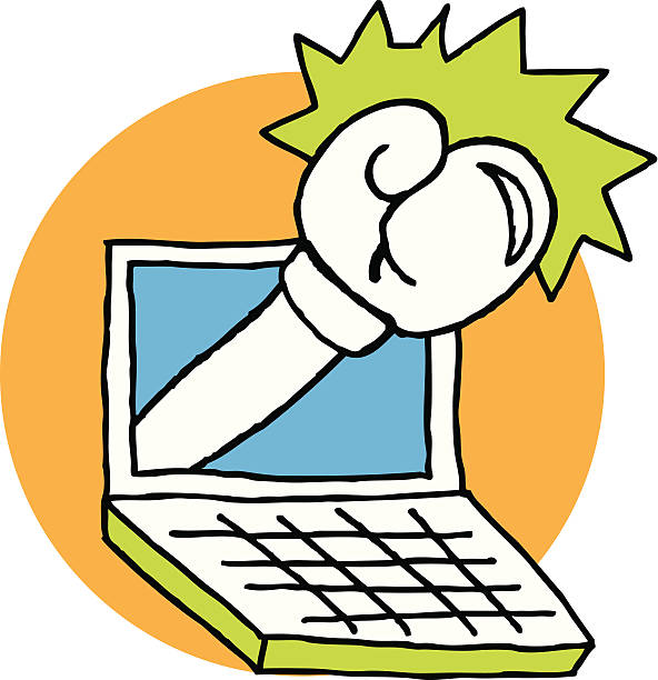 Throwing Punching Computer 140+ Punching Laptop Stock Illustrations, Royalty-Free Vector Graphics ...