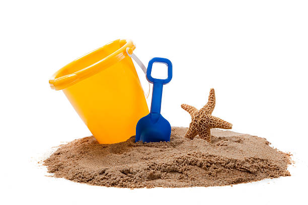 istock Bucket on a beach with shovel and starfish 177598173
