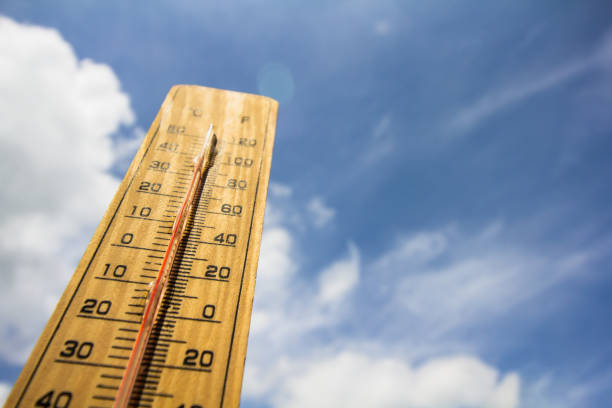 istock The background thermometer is a blue sky. 1775985275